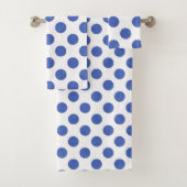 Serviette moderne Grand Polka Bleu (En situation)