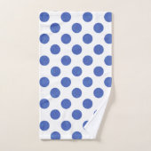 Serviette moderne Grand Polka Bleu (Serviette à main)