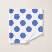 Serviette moderne Grand Polka Bleu (Gant de toilette)