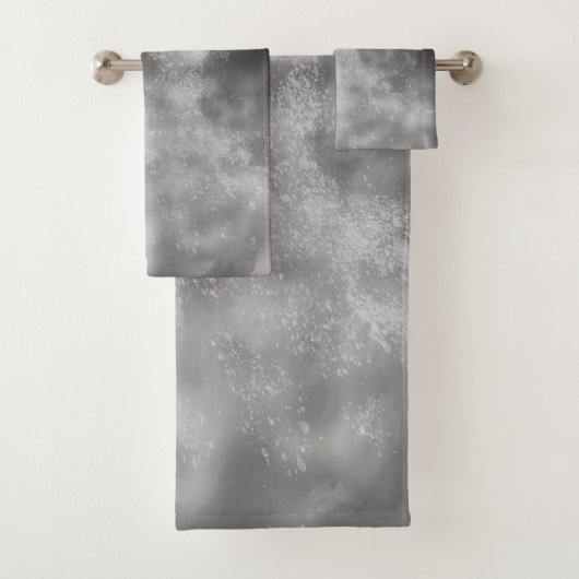 Serviette monochrome gris ciel de nuit (En situation)