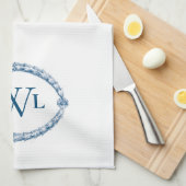 Serviette Monogramme Blue Country Kitchen (Quart Plié)
