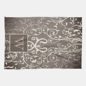 Serviette Monogramme Brown et élégante (Horizontal)