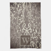 Serviette Monogramme Brown et élégante (Vertical)