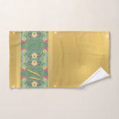 Serviette Monogramme couleur Floral et laiton (Serviette à main)