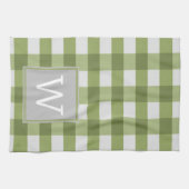 Serviette Monogramme Plaid Buffalo Vert (Horizontal)