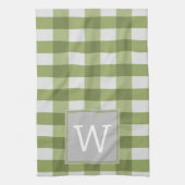 Serviette Monogramme Plaid Buffalo Vert (Vertical)