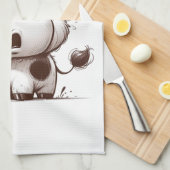 Serviette "Moo-dern Kitchen" - Mains Sèches, Coeur (Quart Plié)