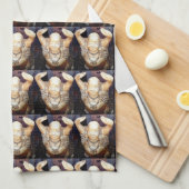 serviette motif bouddha souriante (Quart Plié)