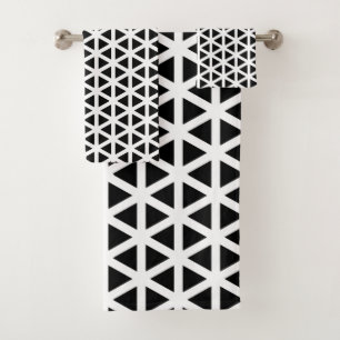 Serviette Motif Chevron noir et blanc Zigzag