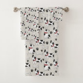 Serviette Motif chien mignonne (En situation)