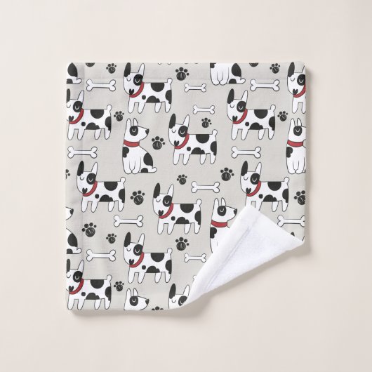 Serviette Motif chien mignonne (Gant de toilette)