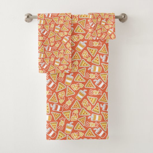 Serviette Motif de pizza (En situation)