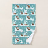 Serviette motif Festive Christmas Moose (Serviette à main)