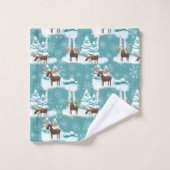 Serviette motif Festive Christmas Moose (Gant de toilette)