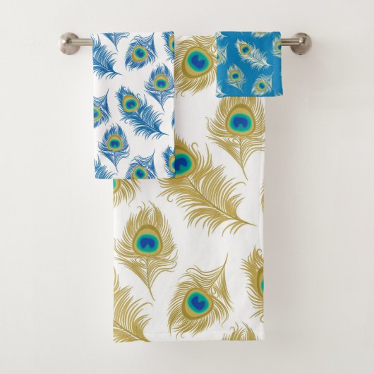 Serviette Motif Peacock Feather (En situation)
