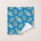 Serviette Motif Peacock Feather (Gant de toilette)