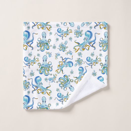 Serviette Motif pieuvre (Gant de toilette)