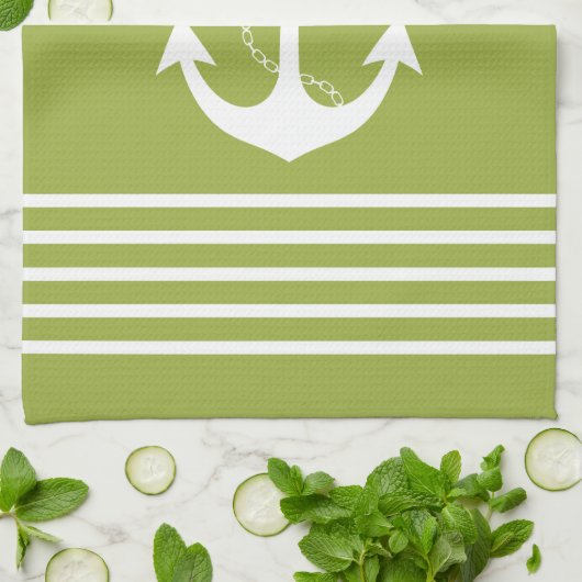 Serviette nautique de vert de conception (Plié)