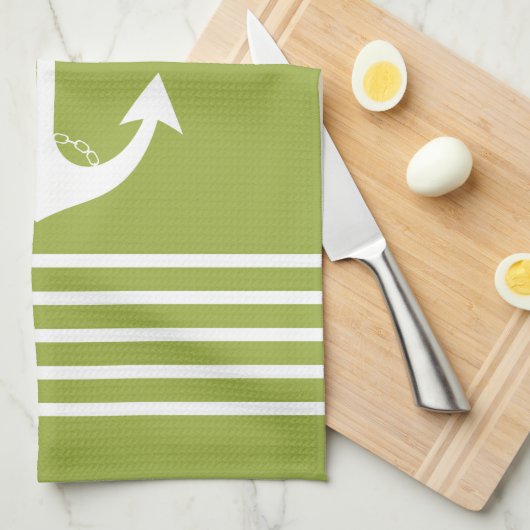 Serviette nautique de vert de conception (Quart Plié)