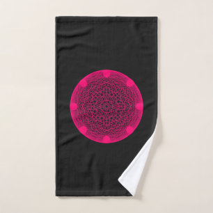 Serviette Neon Mandala Black Hand - Personnalisabl