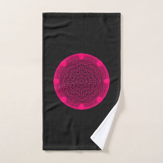 Serviette Neon Mandala Black Hand - Personnalisabl (Serviette à main)