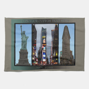 Serviette New York personnalisée NYC Landmark Tea 