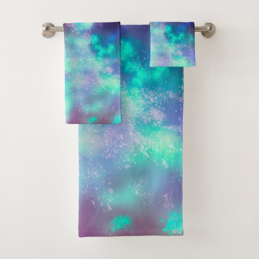 Serviette Night Sky Neon Lights (En situation)