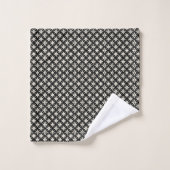 Serviette noire et beige (Gant de toilette)