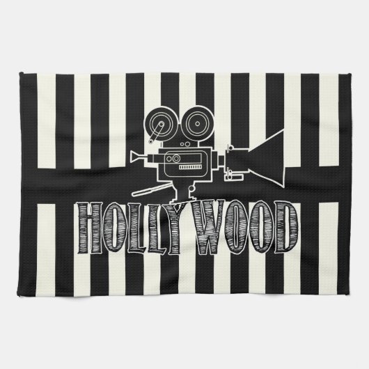 Serviette noire et blanche de Hollywood (Horizontal)