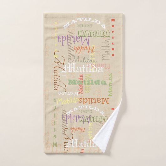 Serviette nommée customisée de Bath (Serviette à main)