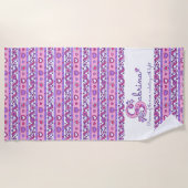 Serviette nommée de rose de coeur de fleur de (Devant)