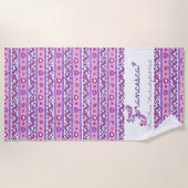 Serviette nommée de rose de coeur de fleur de (Devant)