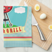 Serviette nommée faite sur commande vintage de BBQ (Quart Plié)
