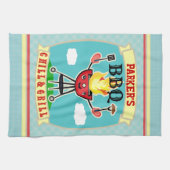 Serviette nommée faite sur commande vintage de BBQ (Horizontal)