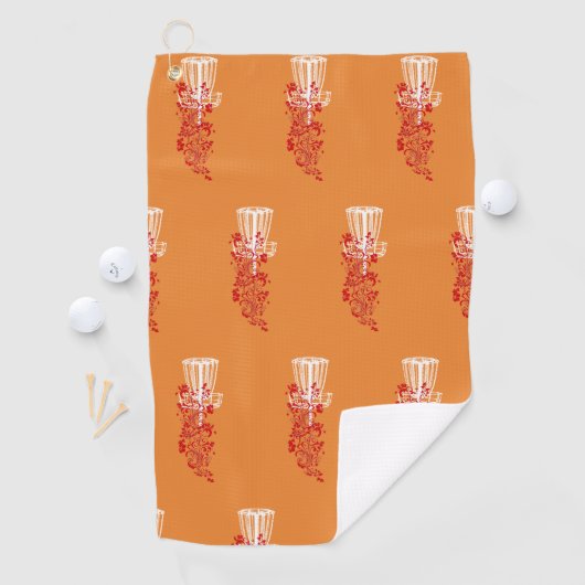 Serviette orange de golf de disque (En situation)