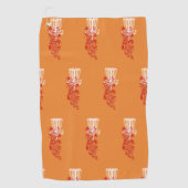 Serviette orange de golf de disque (Devant)