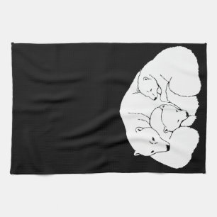 Serviette ours polaire mère et oursons Serviette d