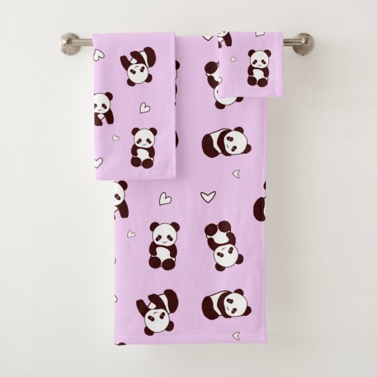 Serviette Pale Panda Violet (En situation)