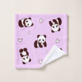 Serviette Pale Panda Violet (Gant de toilette)