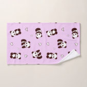 Serviette Pale Panda Violet (Serviette à main)