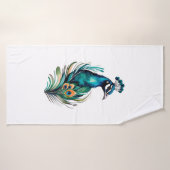 serviette paon (Serviette de bain)