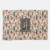 Serviette Pastel Boho Classique Style Ethnique Cui (Horizontal)
