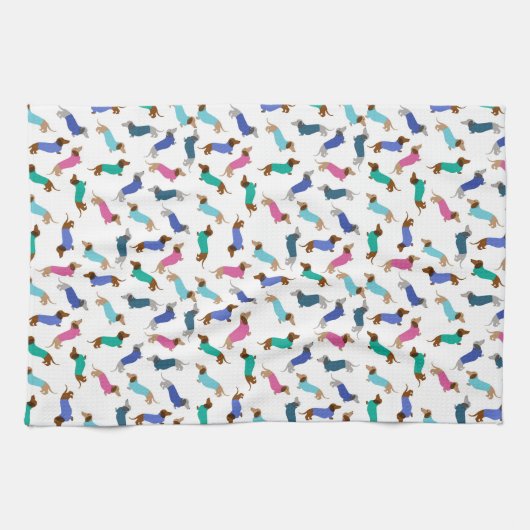 Serviette Pastel Dachshund Plat (Horizontal)