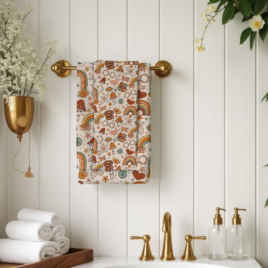 Serviette Pastel Groovy Accent Fleur de Terracotta