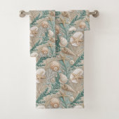 Serviette pastel marine marron clair style plage (En situation)