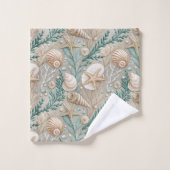 Serviette pastel marine marron clair style plage (Gant de toilette)