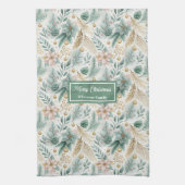 Serviette Pastel Vert et Or Luxe Accent de Fête (Vertical)
