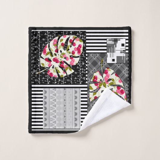 Serviette patchwork Abstraite courtepointe rétro (Gant de toilette)