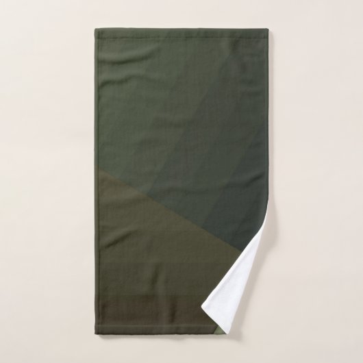 Serviette, Patchwork, combiné, olive, vert, rayé (Serviette à main)