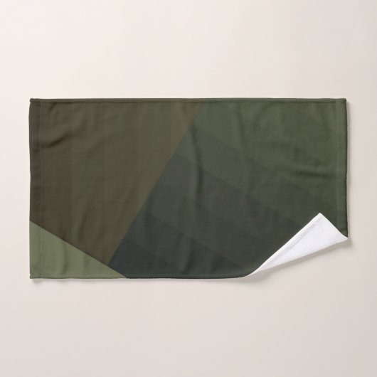Serviette, Patchwork, combiné, olive, vert, rayé (Serviette à main)